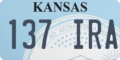 KS license plate 137IRA