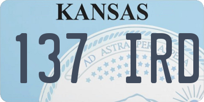 KS license plate 137IRD