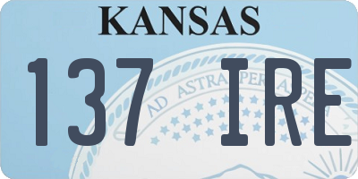 KS license plate 137IRE