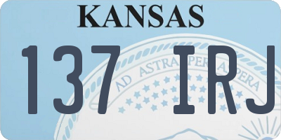 KS license plate 137IRJ