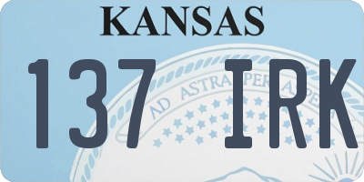 KS license plate 137IRK