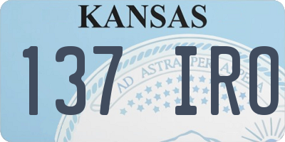 KS license plate 137IRO