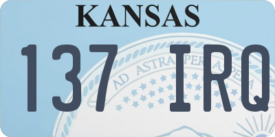 KS license plate 137IRQ
