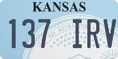 KS license plate 137IRV