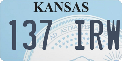 KS license plate 137IRW