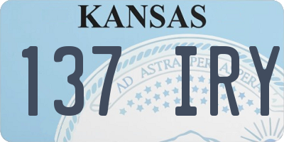 KS license plate 137IRY