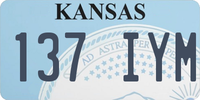 KS license plate 137IYM