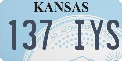 KS license plate 137IYS