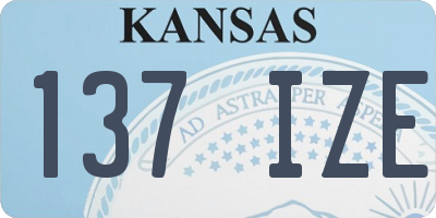 KS license plate 137IZE