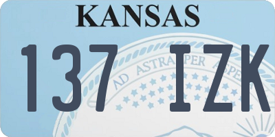 KS license plate 137IZK