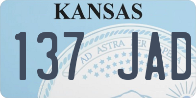 KS license plate 137JAD