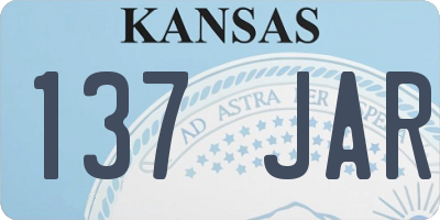 KS license plate 137JAR