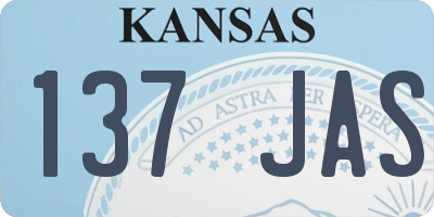 KS license plate 137JAS