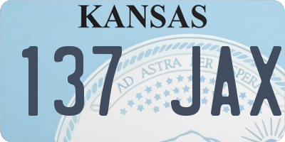 KS license plate 137JAX