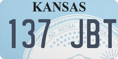 KS license plate 137JBT