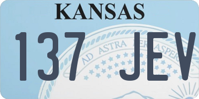 KS license plate 137JEV