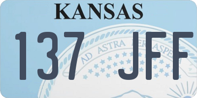 KS license plate 137JFF