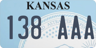 KS license plate 138AAA