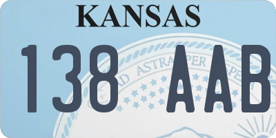 KS license plate 138AAB