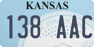 KS license plate 138AAC