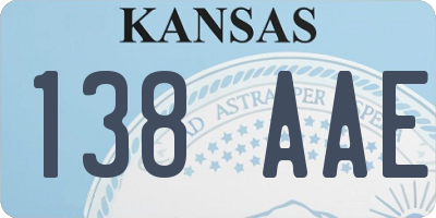KS license plate 138AAE