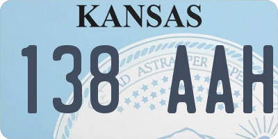 KS license plate 138AAH