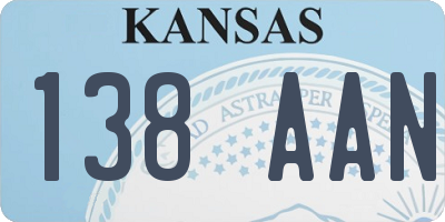 KS license plate 138AAN