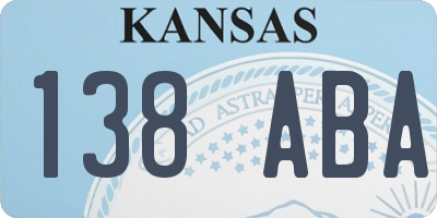 KS license plate 138ABA