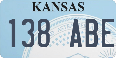 KS license plate 138ABE