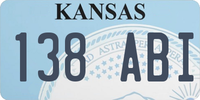 KS license plate 138ABI