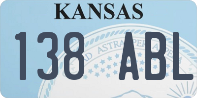 KS license plate 138ABL