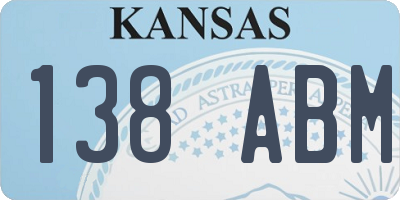 KS license plate 138ABM