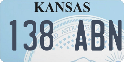 KS license plate 138ABN