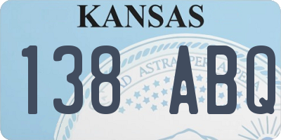 KS license plate 138ABQ