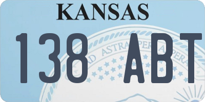 KS license plate 138ABT