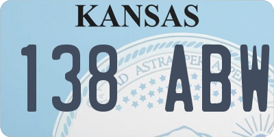 KS license plate 138ABW