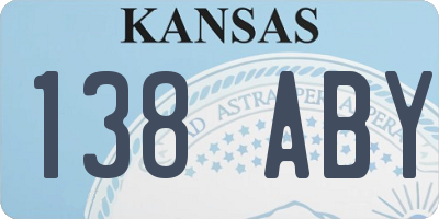 KS license plate 138ABY