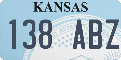 KS license plate 138ABZ