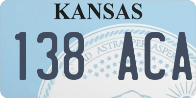 KS license plate 138ACA
