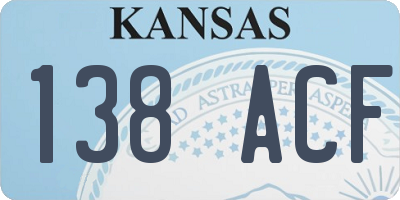 KS license plate 138ACF
