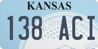 KS license plate 138ACI