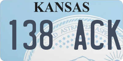 KS license plate 138ACK