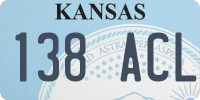 KS license plate 138ACL