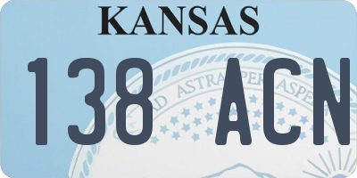 KS license plate 138ACN