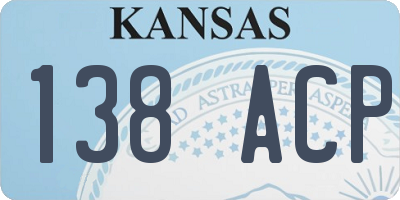KS license plate 138ACP