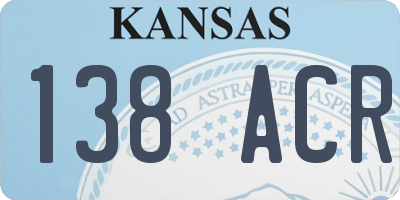 KS license plate 138ACR