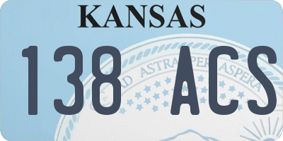 KS license plate 138ACS