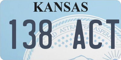 KS license plate 138ACT