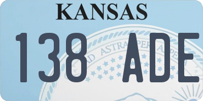 KS license plate 138ADE