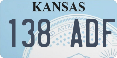 KS license plate 138ADF